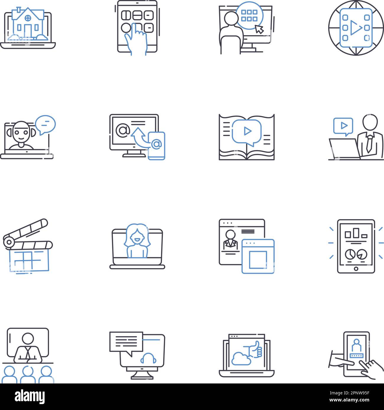 Graphic arts line icons collection. Typography, Design, Color ...