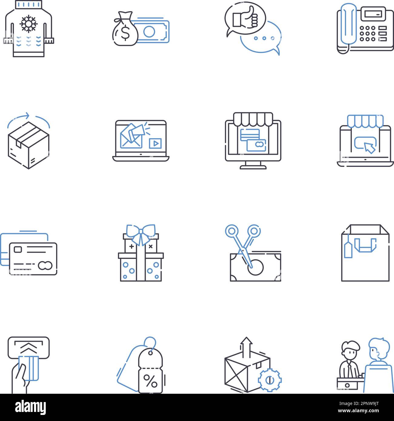 Marketplace plaza line icons collection. Shopping , Dining ...