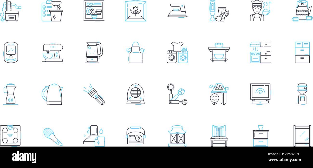 Family linear icons set. Bond, Unity, Love, Closeness, Support, Togetherness, Connection line vector and concept signs. Home,Harmony,Loyalty outline Stock Vector