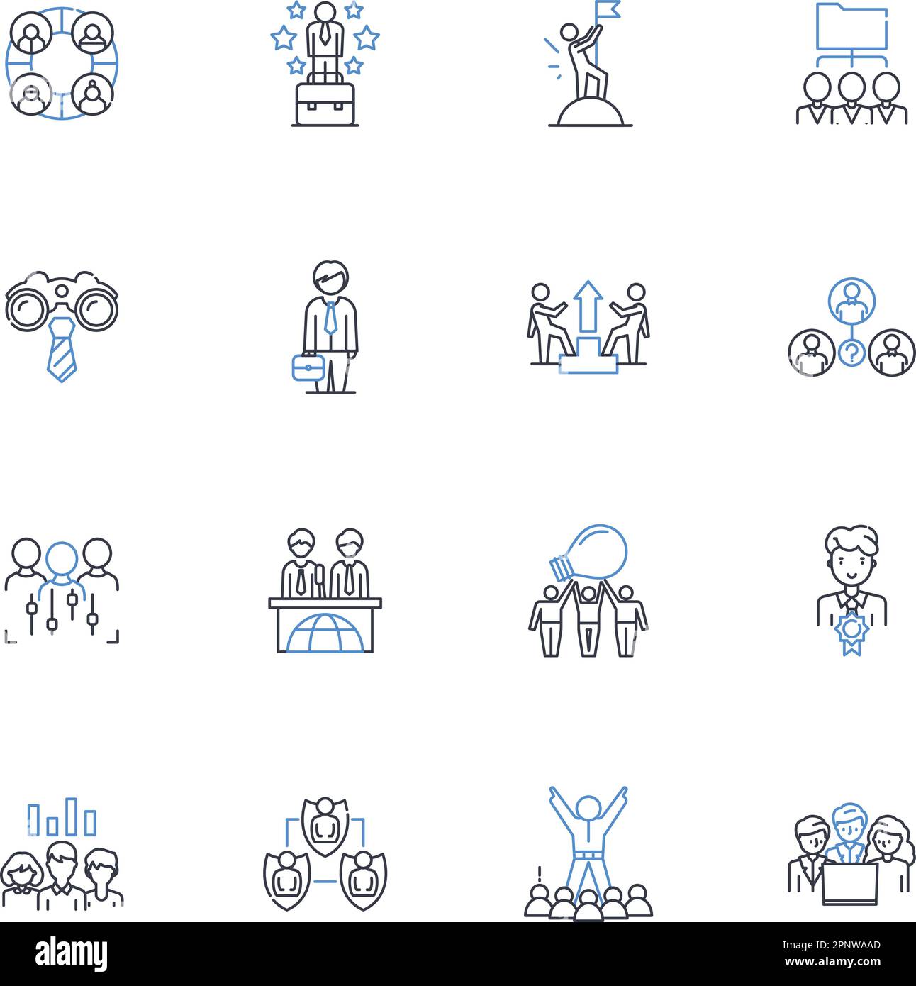 Toplevel leadership line icons collection. Visionary, Strategist