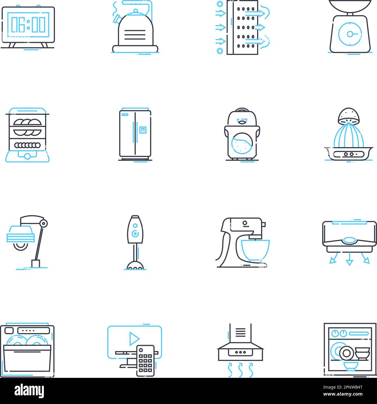 Fixtures linear icons set. Lighting, Plumbing, Hardware, Fittings, Appliances, Faucets, Showerheads line vector and concept signs. Bathtubs,Sinks Stock Vector