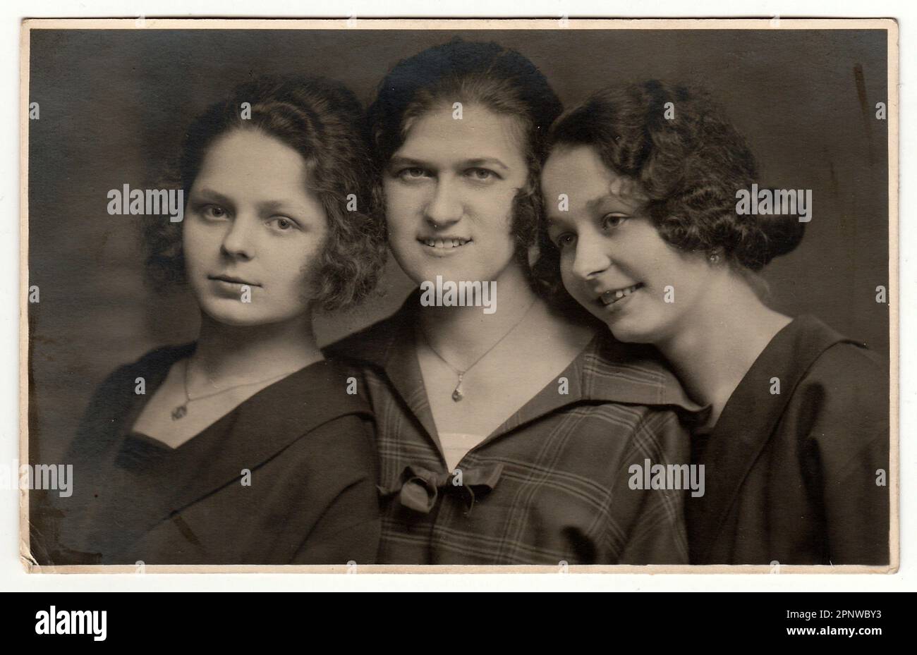 THE CZECHOSLOVAK REPUBLIC CIRCA 1940s Vintage photo of young women