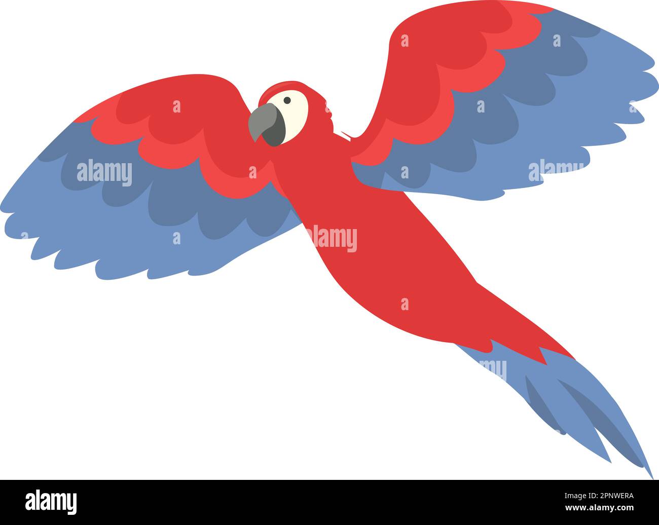 Macaw fly icon cartoon vector. Tropical bird. Cute exotic pet Stock