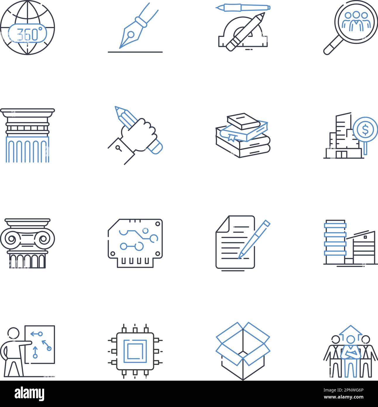 International affairs line icons collection. Diplomacy, Conflict, Cooperation, Negotiation, Diplomats, Treaties, Globalization vector and linear Stock Vector