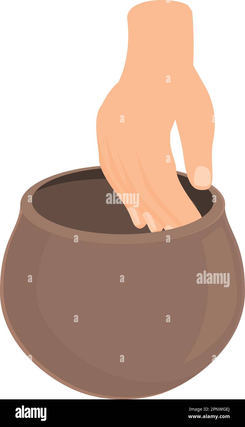 Apron pot icon cartoon vector. Art day. Pottery clay Stock Vector Image