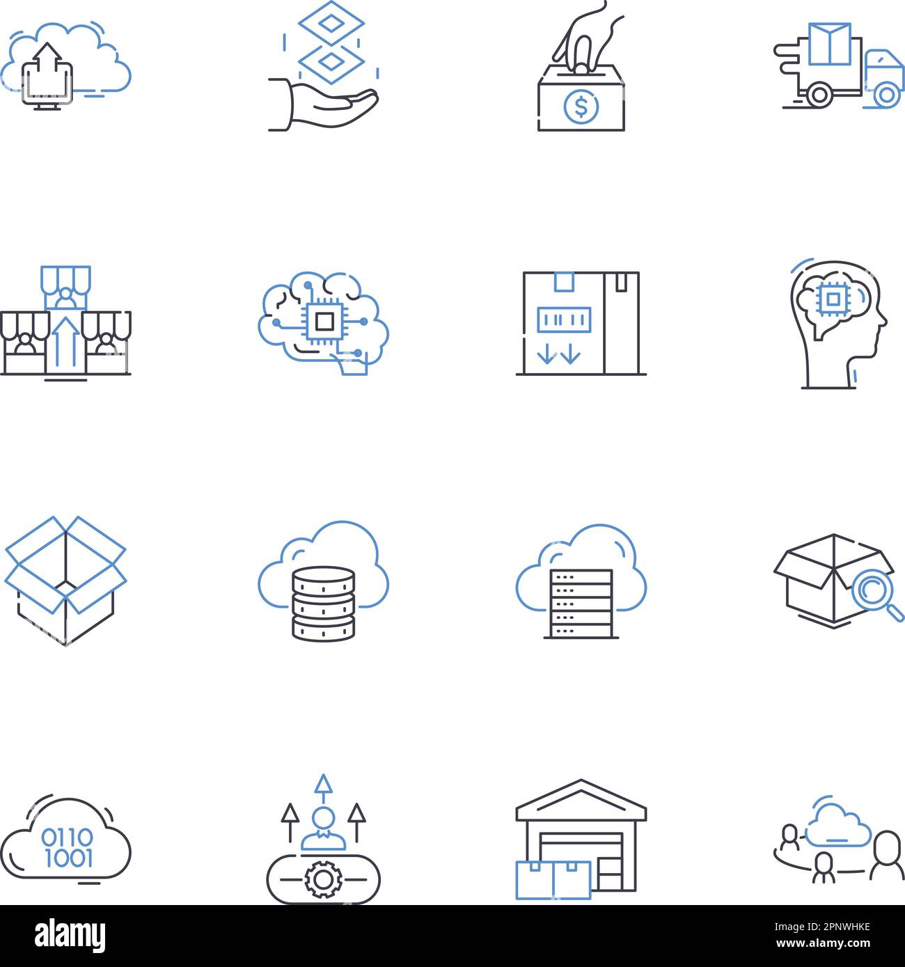 Depository line icons collection. Vault, Storage, Safekeeping, Holding, Preservation, Custody, Security vector and linear illustration. Stockpile Stock Vector