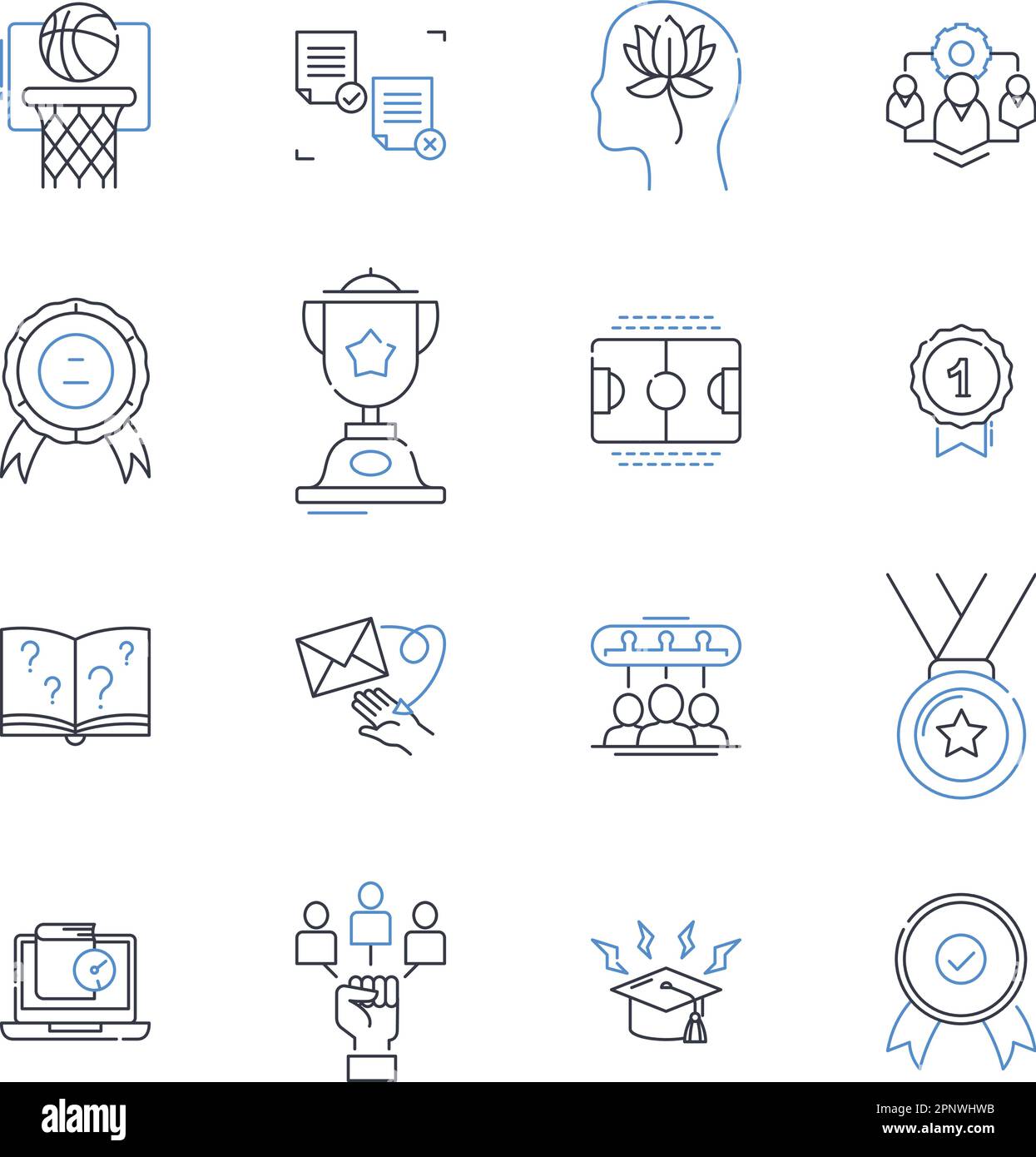 Playoffs line icons collection. Victory, Intensity, Fans, Thrill ...