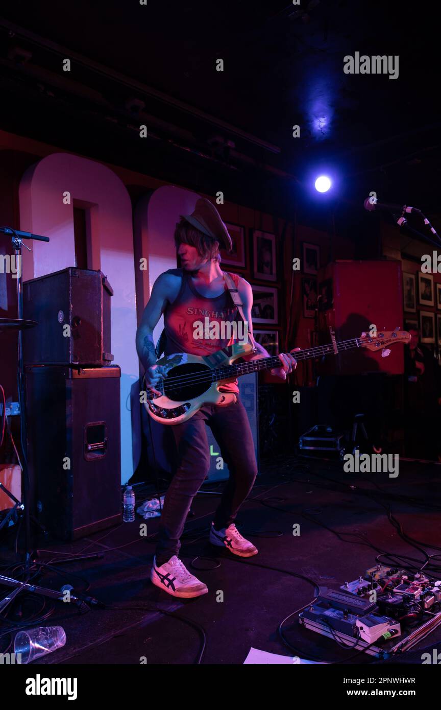 London, UK, 20th April 2023. Trampolene headline the legendary 100 Club in London Oxford Street, cheered by an adoring crowd. Credit: Cristina Massei/Alamy Live News Stock Photo