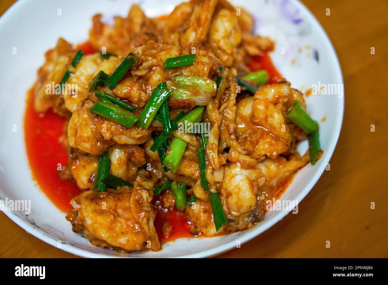 A delicious home-cooked dish, deep-fried shrimp balls Stock Photo