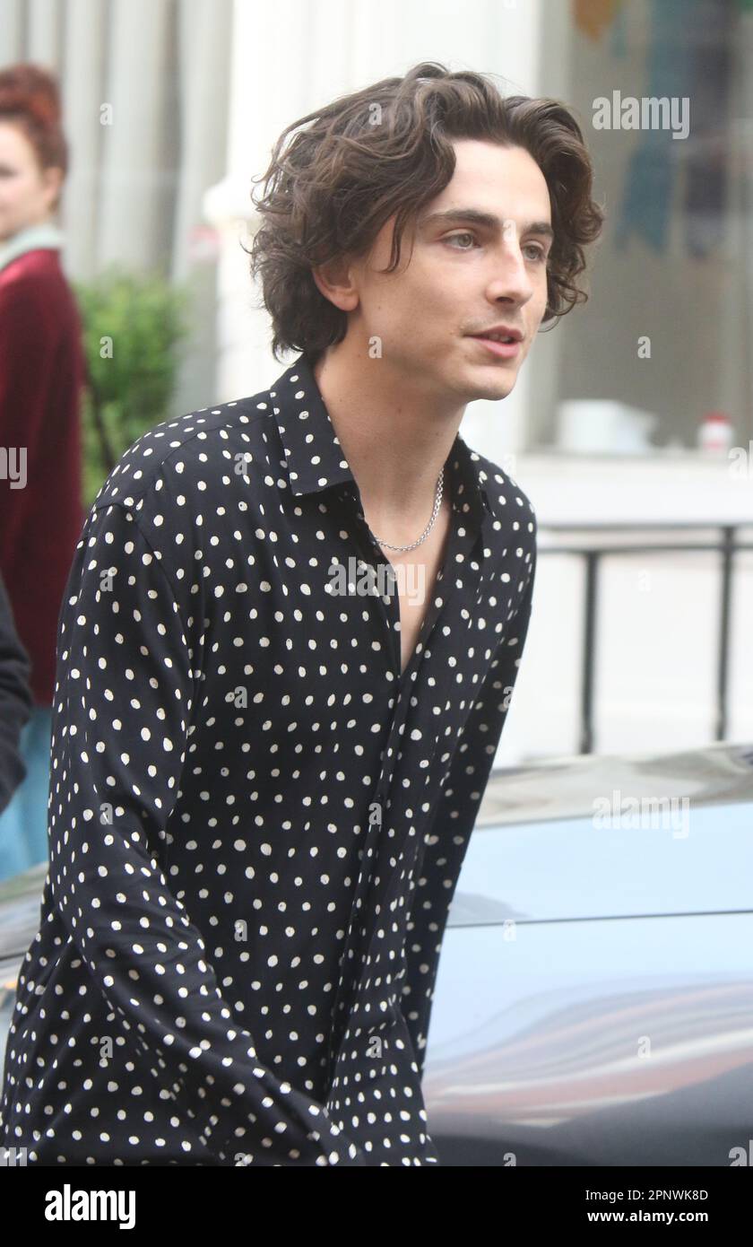 April 19. 2023 Timothee Chalamet shooting on location for Chanel ...