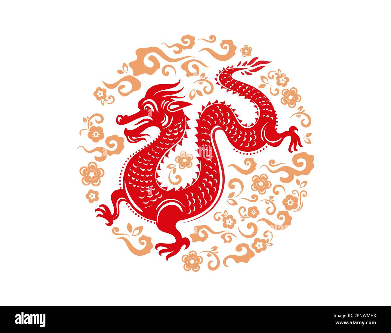 Dragon, Chinese New Year, Traditional Chinese Dragon character Stock Vector