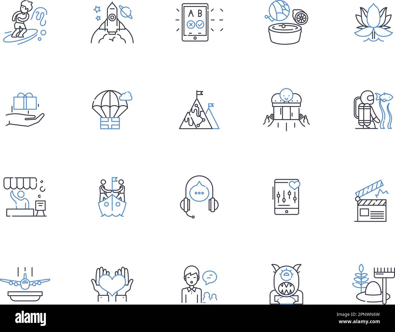 Mindful escape line icons collection. Serenity, Calmness, Reflection ...