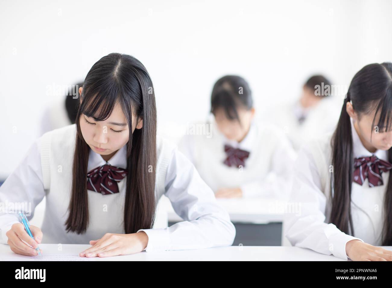 High School Student in Class Stock Photo