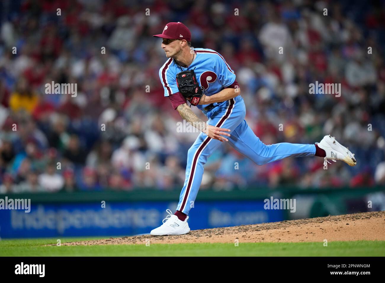Philadelphia Phillies' Connor Brogdon plays during a baseball game,  Thursday, Aug. 11, 2022, in Philadelphia. (AP Photo/Matt Slocum Stock Photo  - Alamy