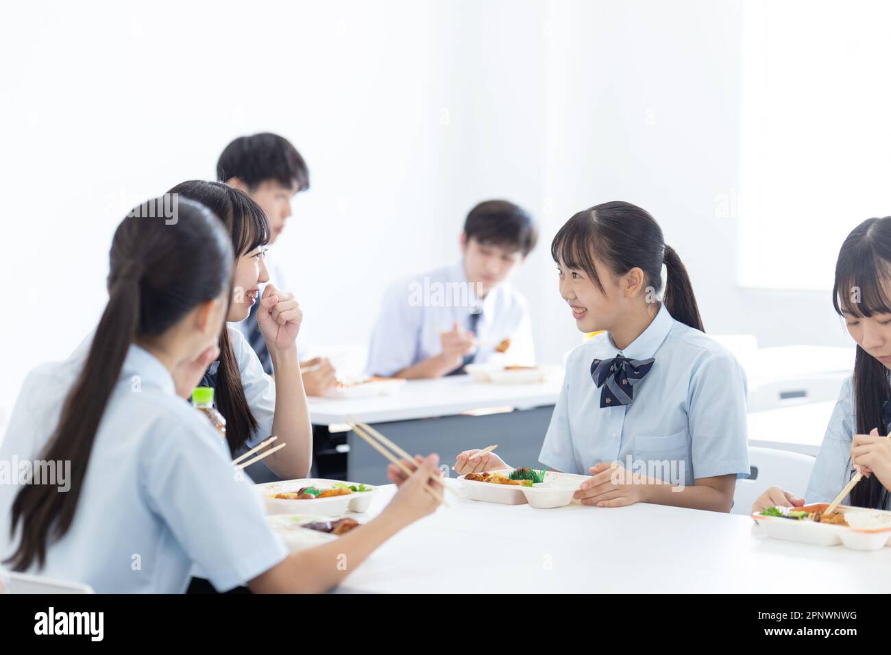 High school students eating lunch Stock Photo Alamy