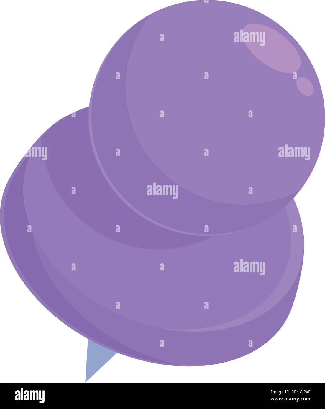 Purple pin icon cartoon vector. Paper push. Note school Stock Vector