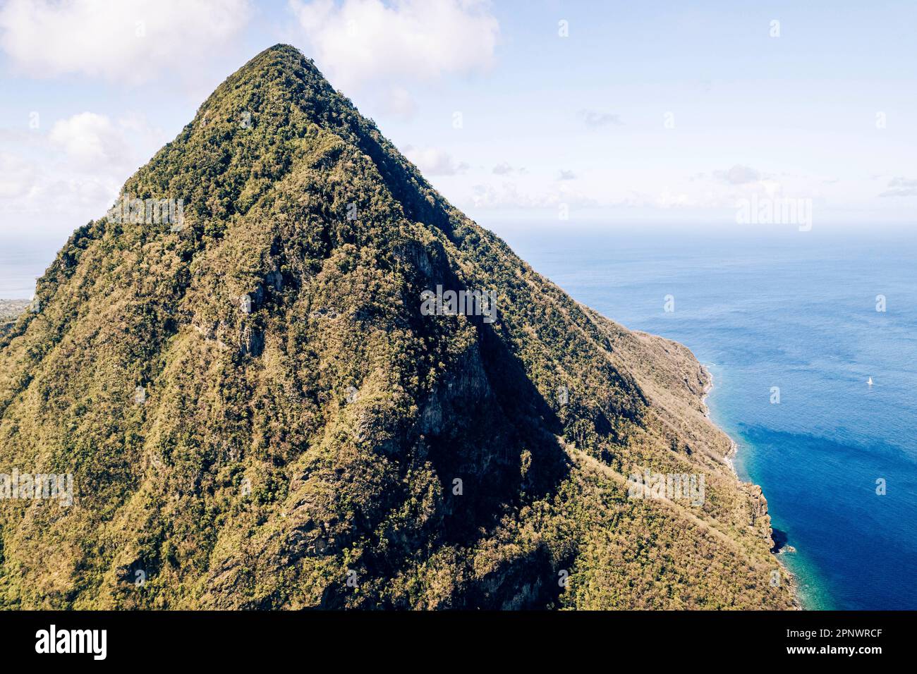 Soufriere's Gros Piton mountain in St. Lucia Stock Photo - Alamy