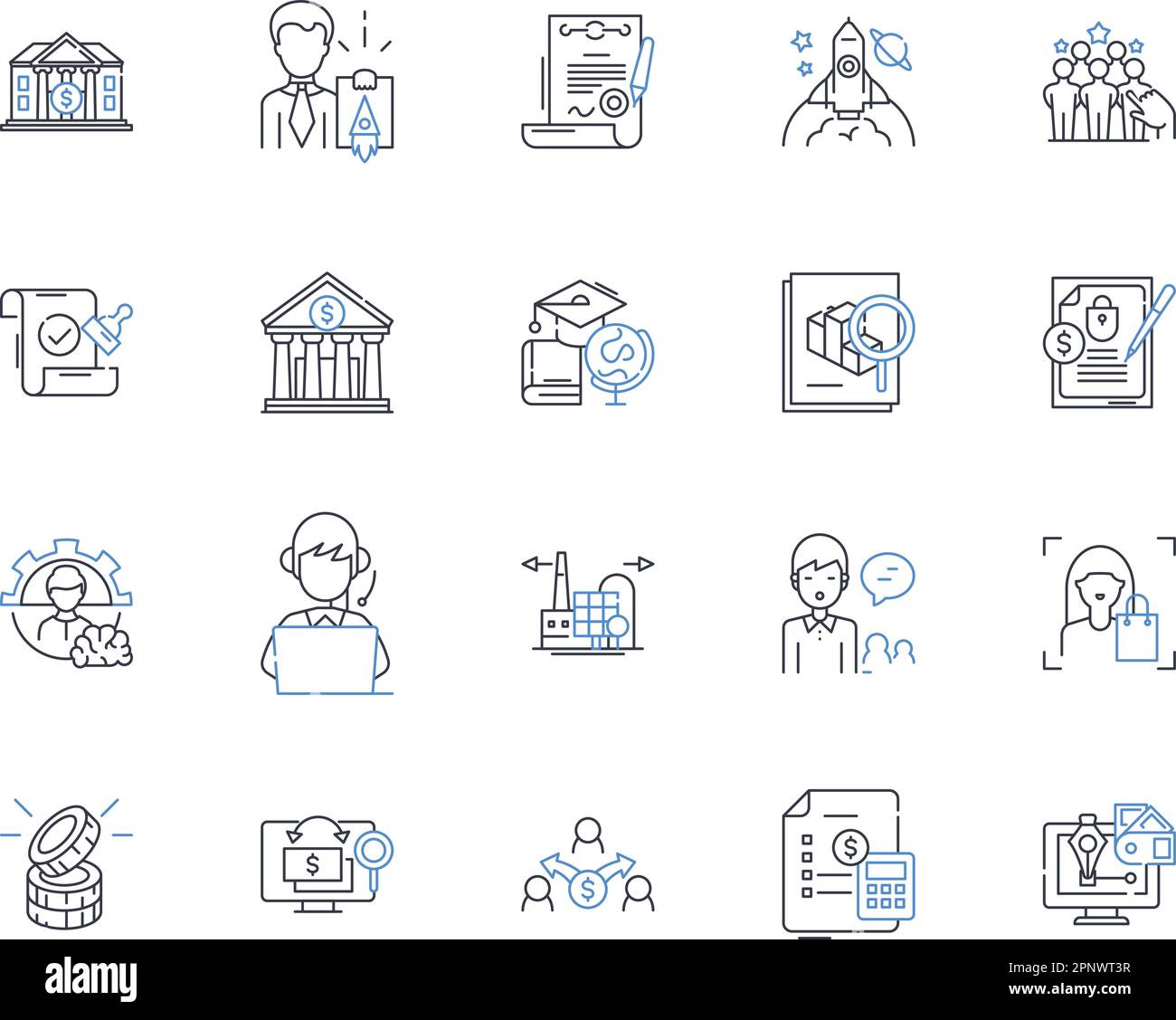 Marketing Automation line icons collection. Lead Generation, Email Marketing, Customer Segmentation, Drip Campaigns, Analytics, Automated Emails, CRM Stock Vector