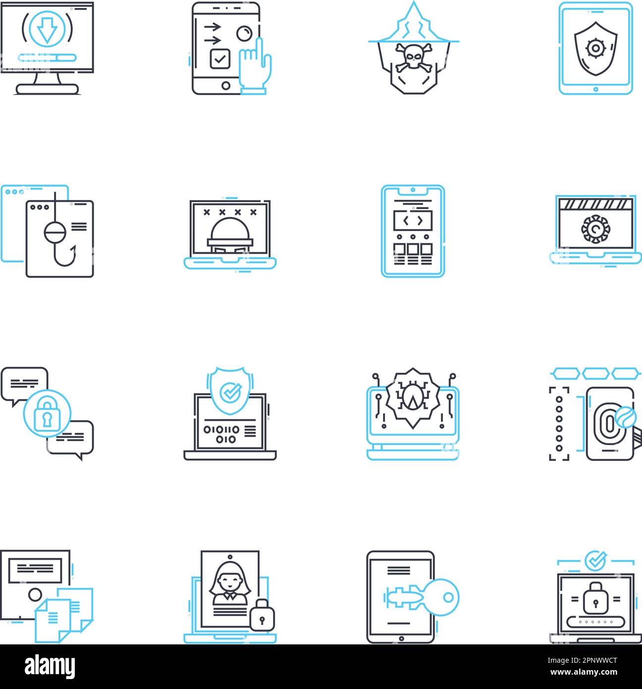 Protection linear icons set. Shield, Armor, Security, Defense, Safety, Sanctuary, Shelter line vector and concept signs. Cover,Resistance,Barrier Stock Vector