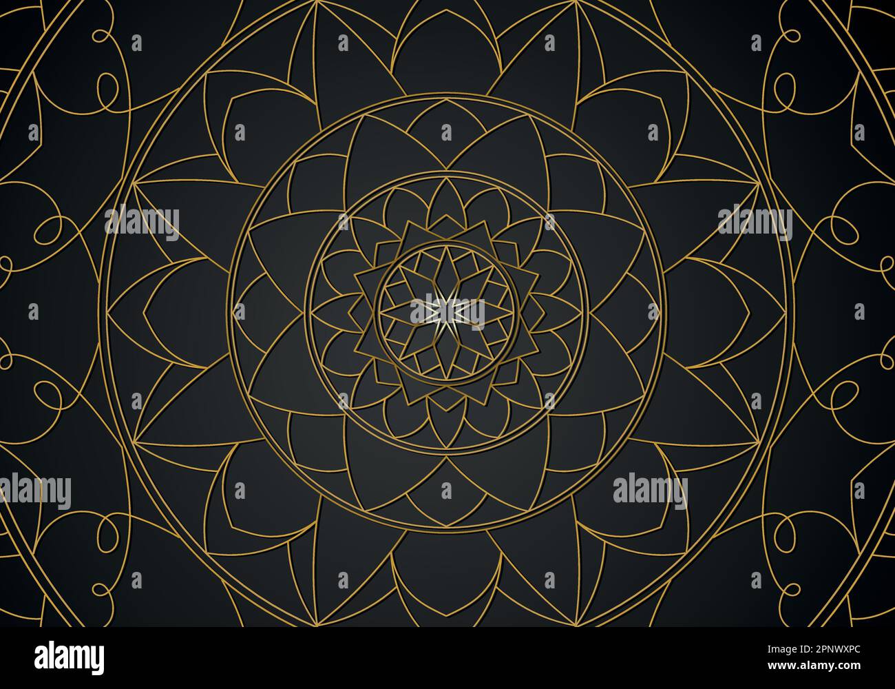 Luxury ornamental mandala design background in gold color vector. Vector islamic background Stock Vector