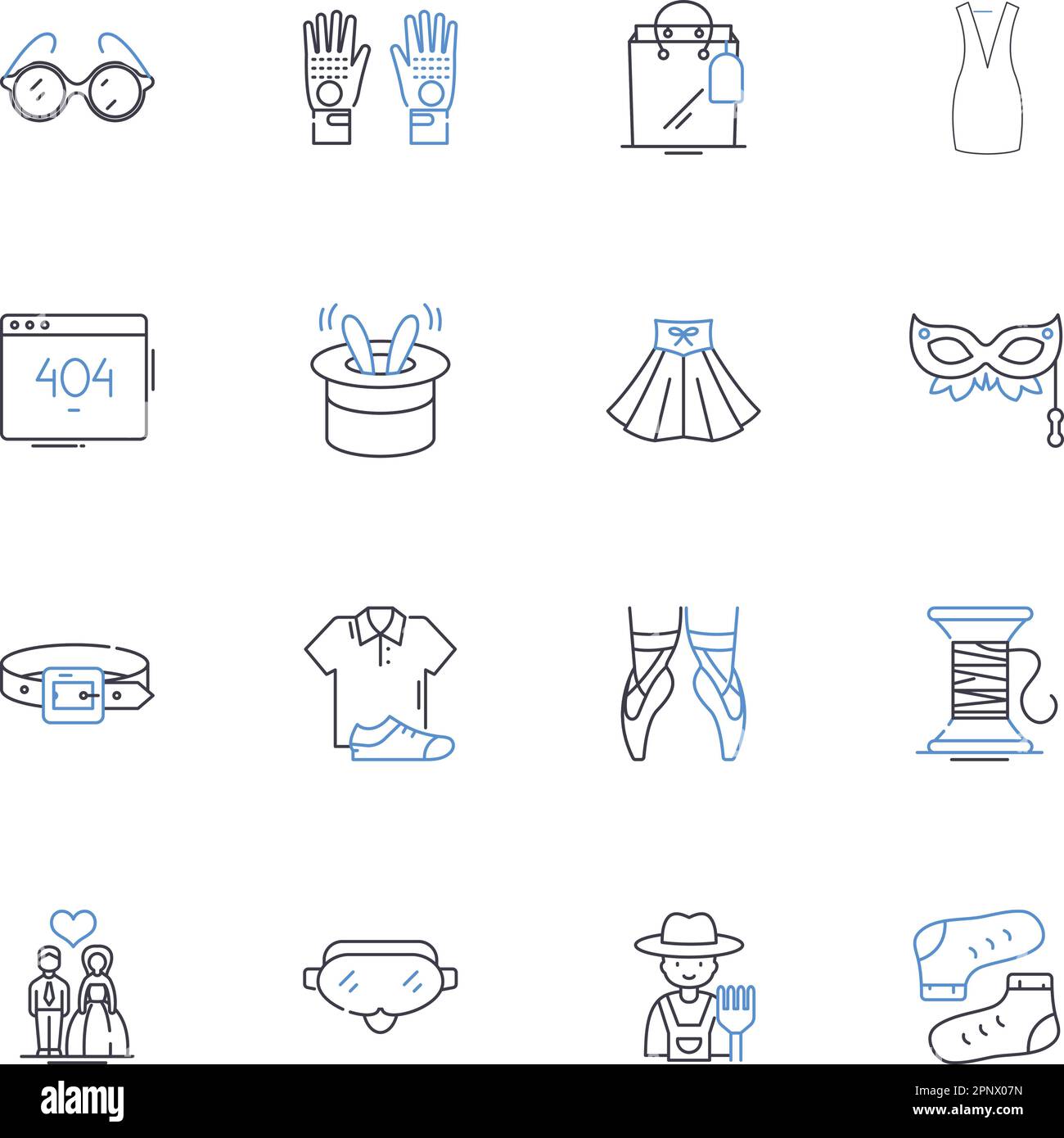 Commercial precinct line icons collection. Business, Services, Shops, Restaurants, Retail, Office, Economy vector and linear illustration. Employment Stock Vector