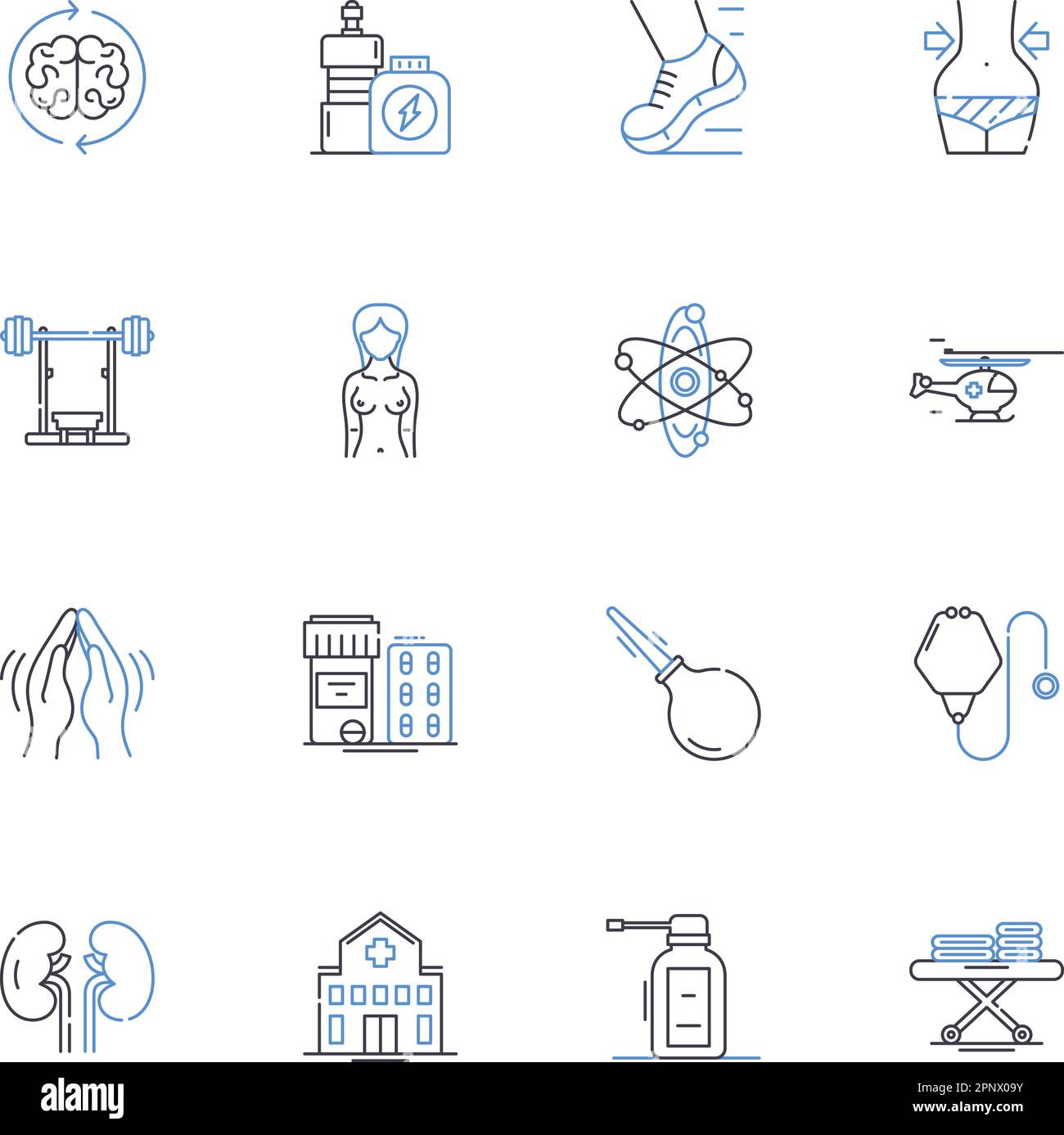Trauma center line icons collection. Emergency, Response, Triage, Trauma, Critical, Care, Life-saving vector and linear illustration. Hospital,Surgery Stock Vector