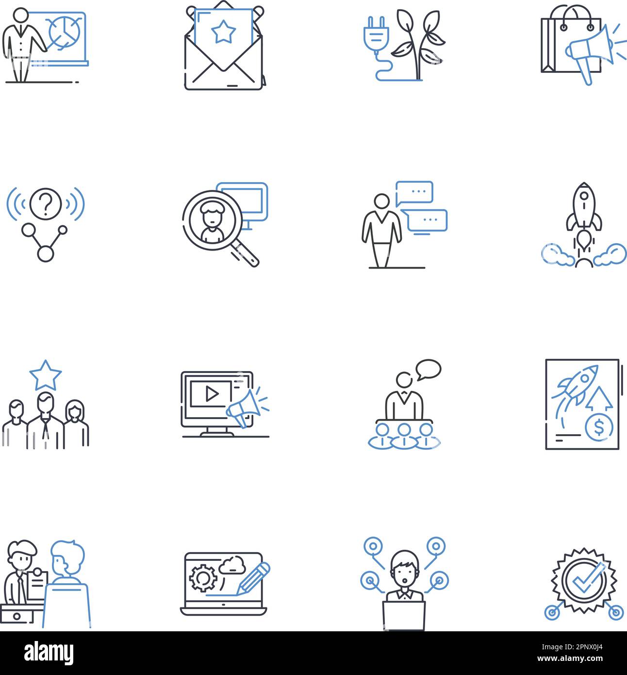 Entrepreneurial spirit line icons collection. Ambition, Vision, Risk