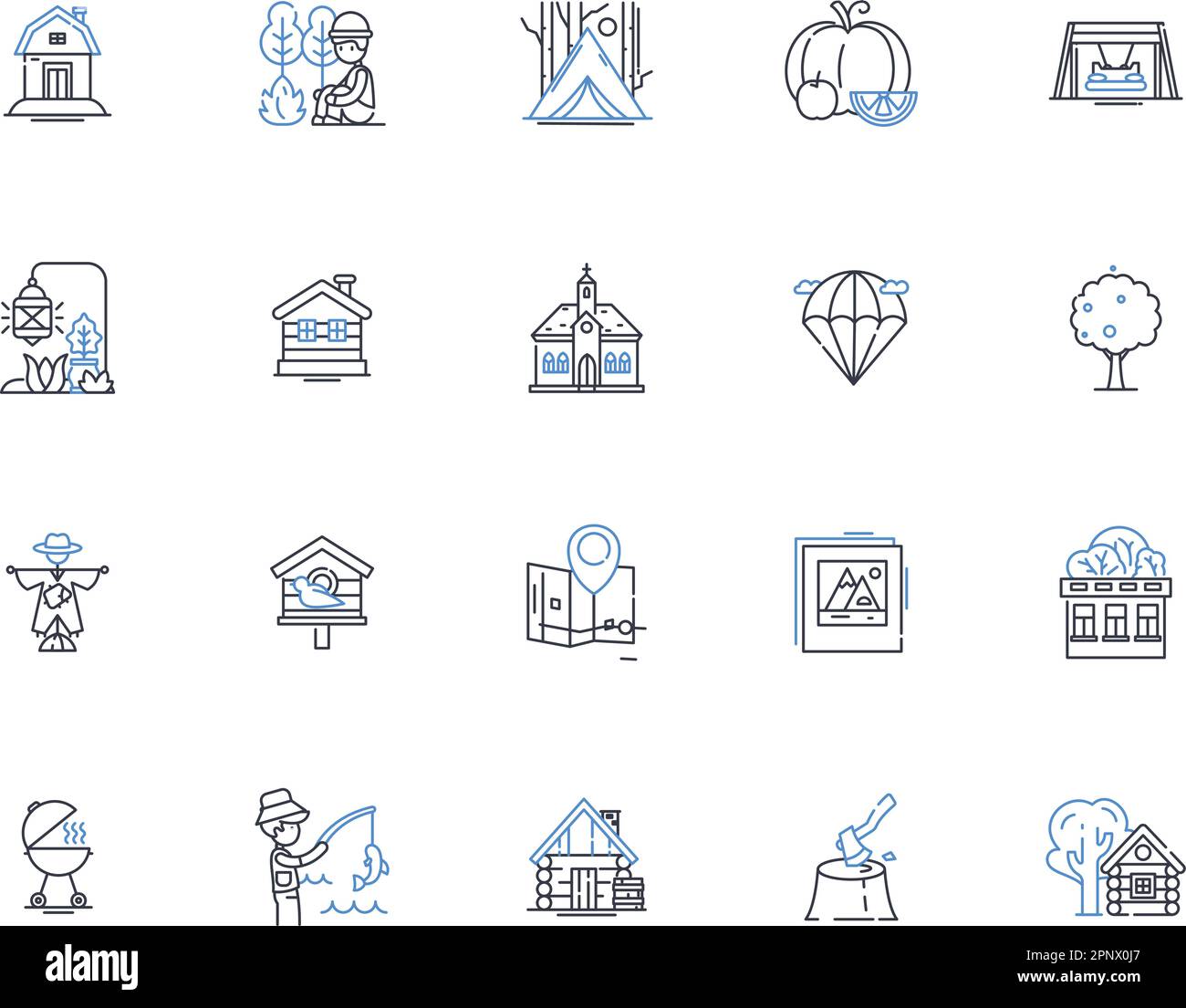 Agrarian society line icons collection. Farming, Harvesting, Crops ...