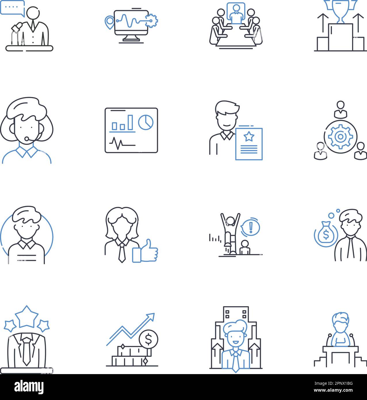 Listener delight line icons collection. Satisfaction, Happiness, Joy ...
