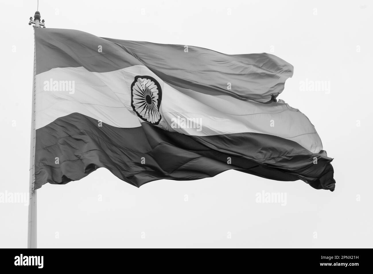Indian flag flying high Black and White Stock Photos & Images - Alamy