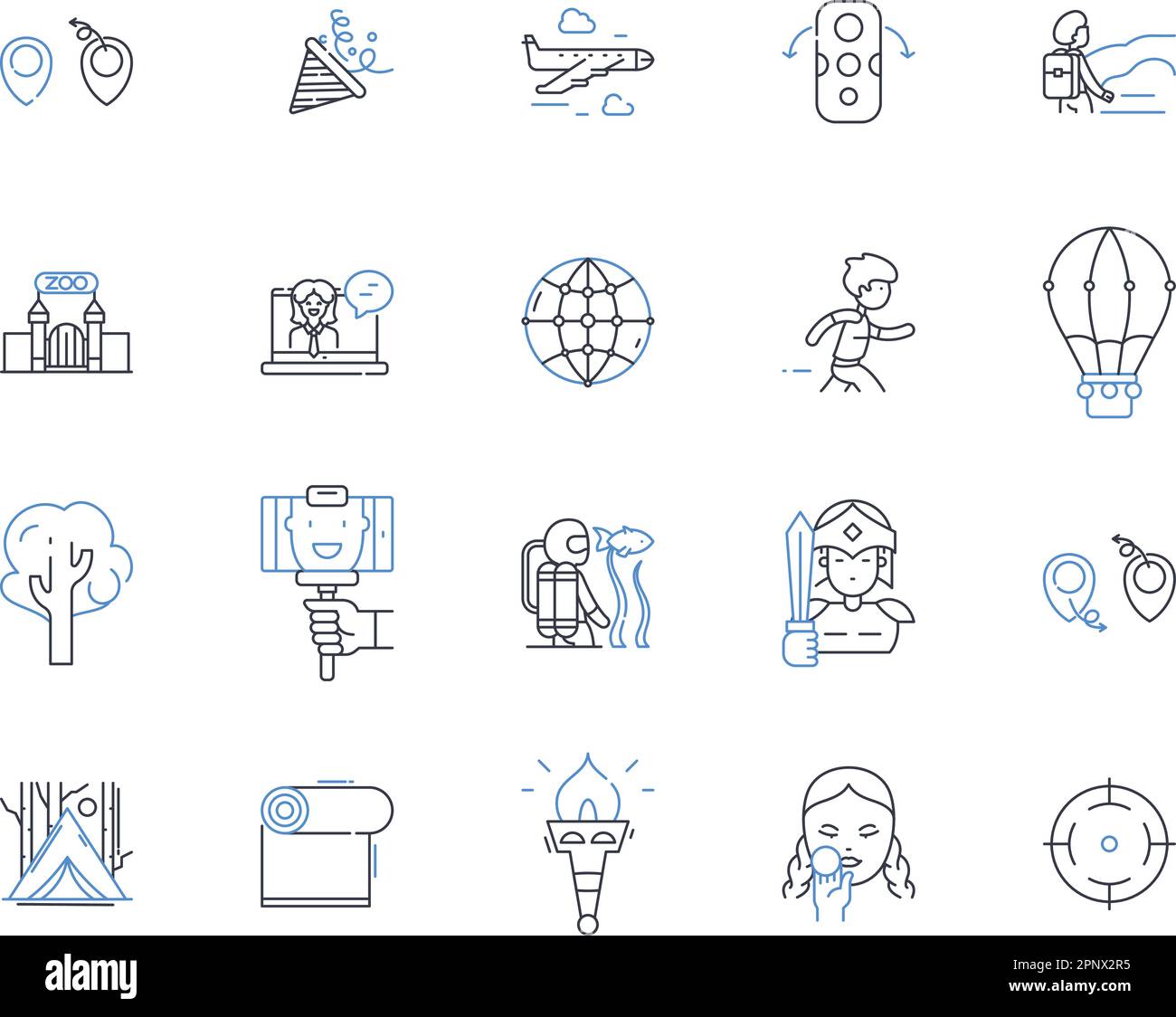 Track and field events line icons collection. Sprinting, Hurdling