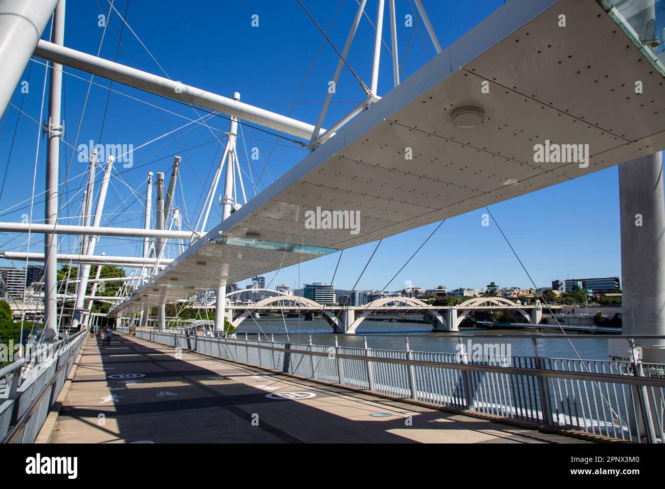 The Kurilpa Bridge is a 470 metres pedestrian and bicycle bridge over