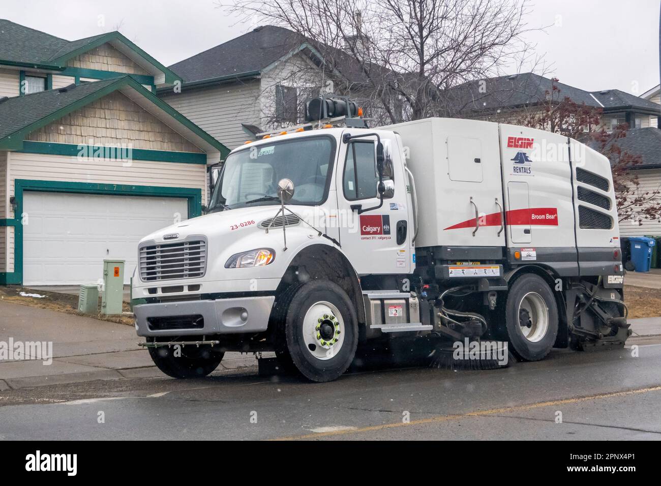 Calgary, Alberta, Canada. Apr 20, 2023. A street sweeper truck, Air