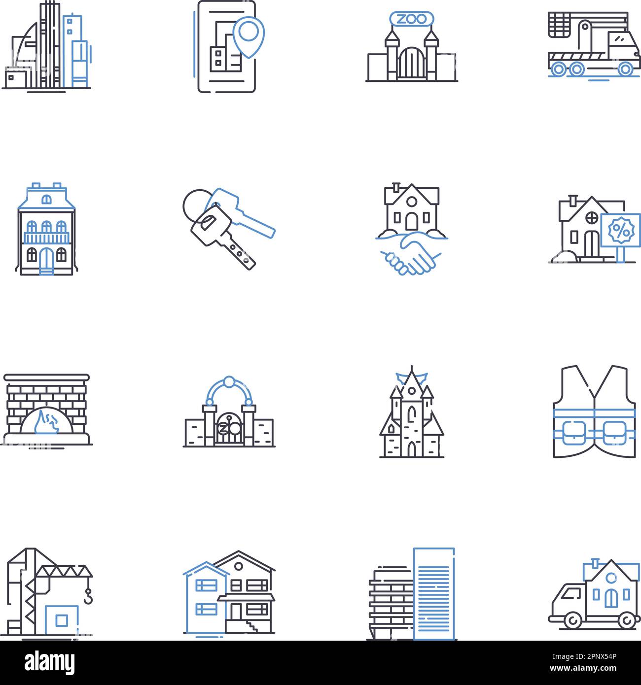 Industrial and manufacturing line icons collection. Assembly ...