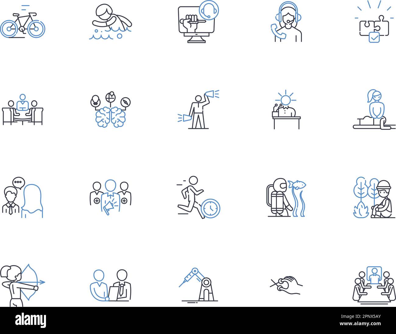 Rock climbing line icons collection. Bouldering, Crimping, Edging
