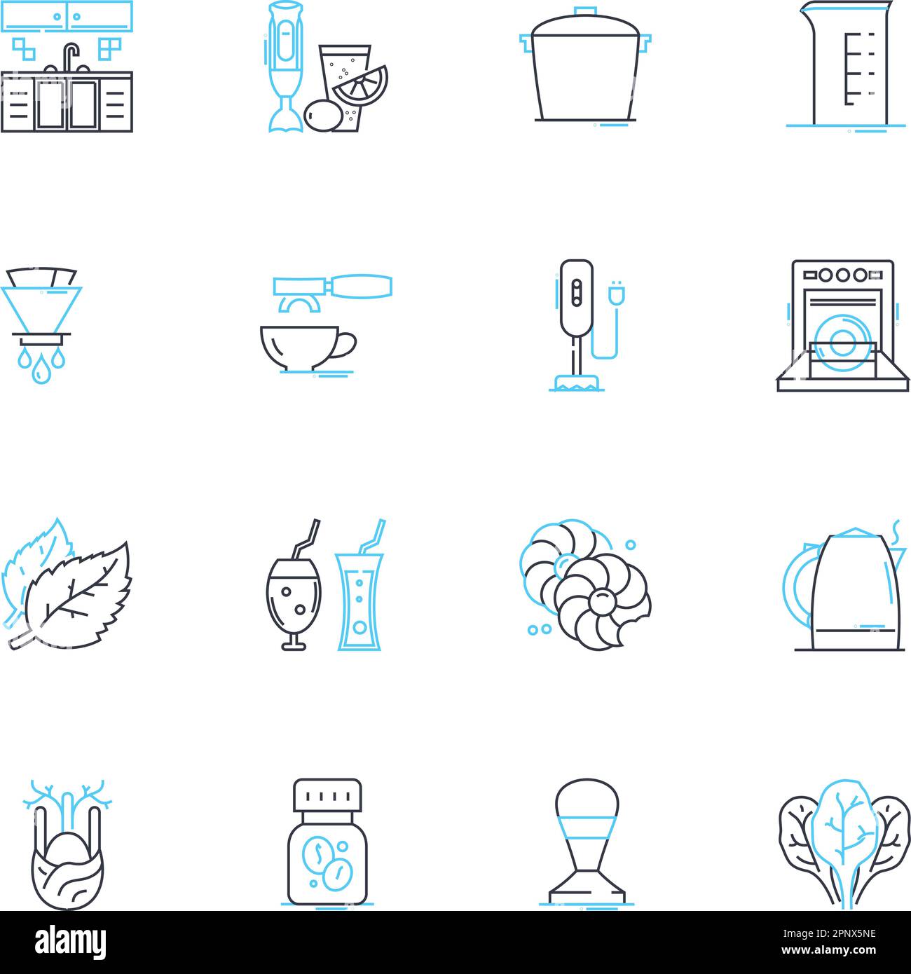 Coffeehouse linear icons set. Aroma, Barista, Brew, Caffeine, Espresso ...