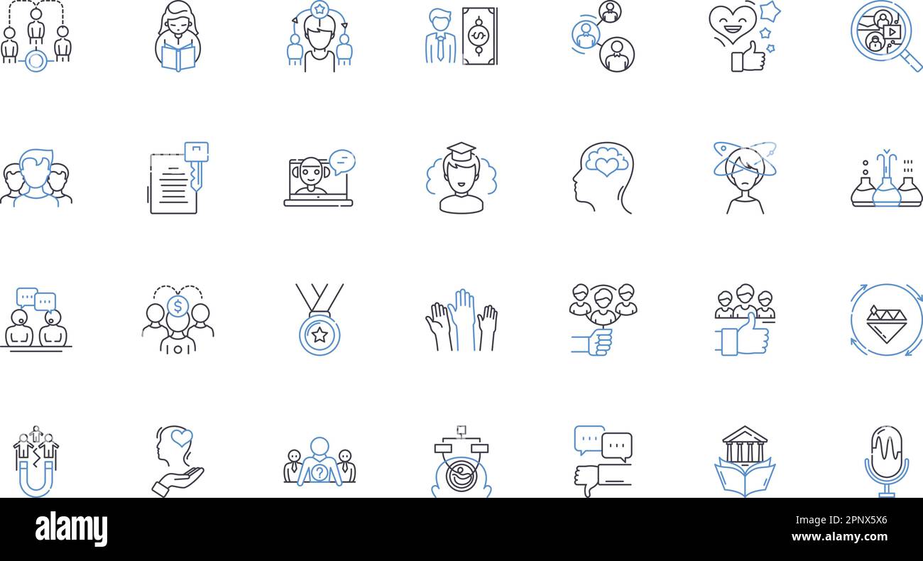 Guidance and finance line icons collection. Strategize, Budget, Invest ...