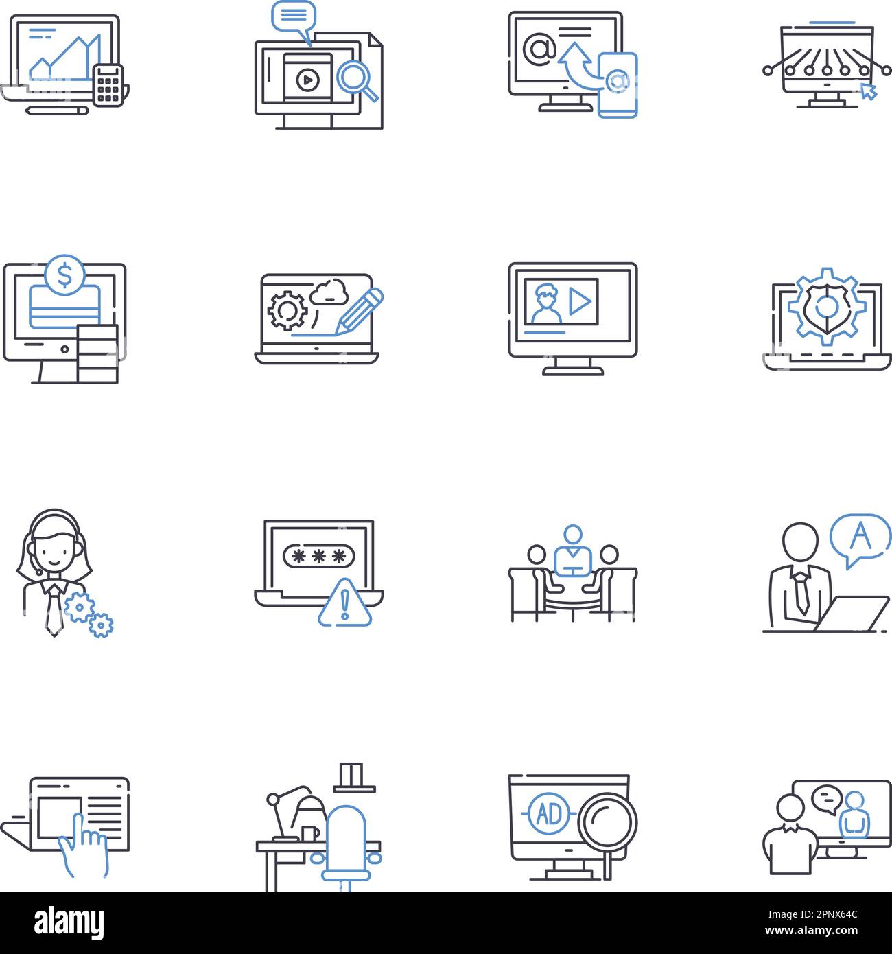 Mixing nerks line icons collection. Interlocking, Harmonizing, Blending ...