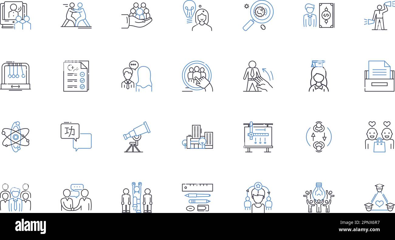 Understanding lessons line icons collection. Comprehension, Insight, Clarity, Absorption, Insightfulness, Penetration, Cognizance vector and linear Stock Vector