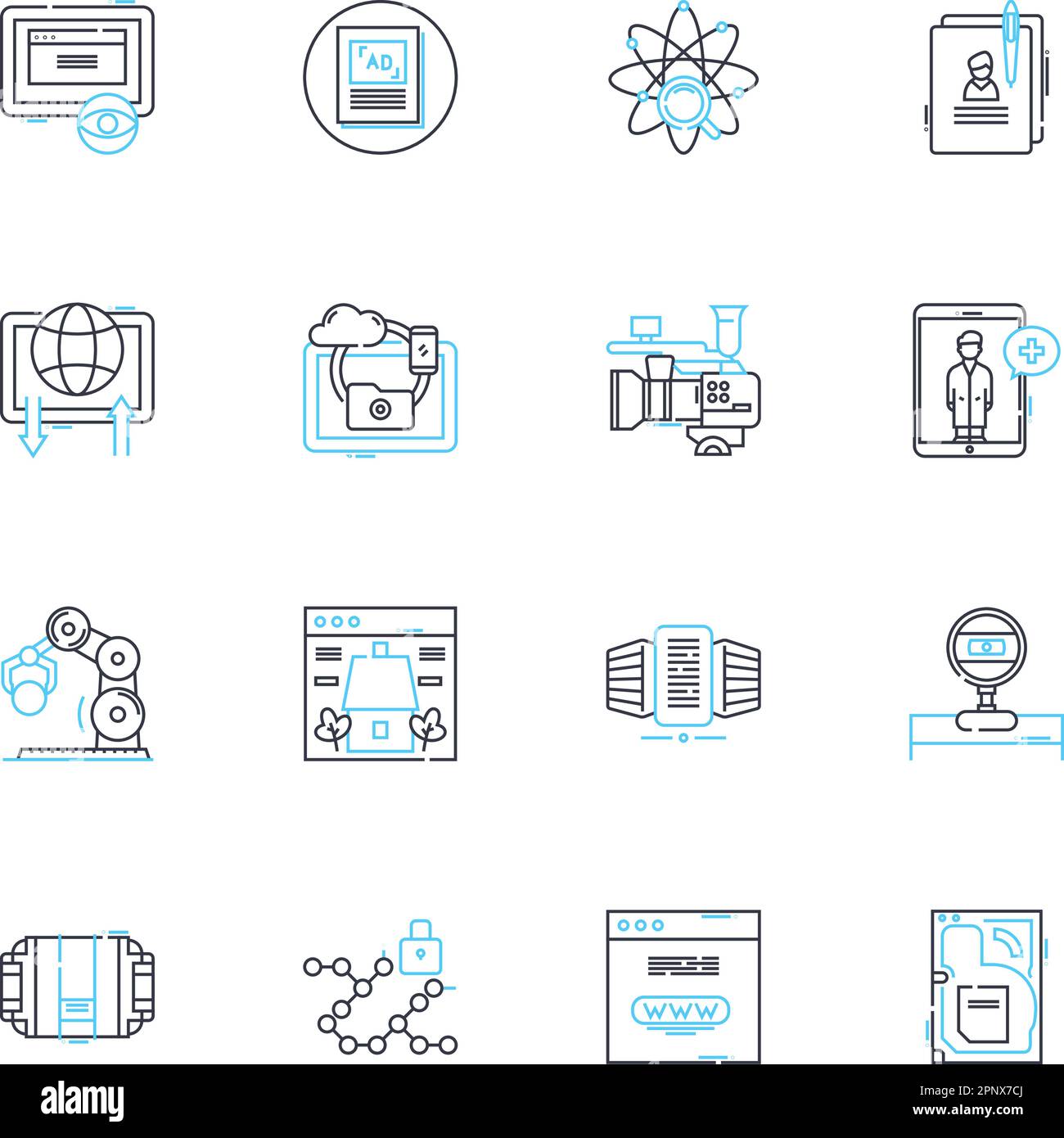 Appliance linear icons set. Refrigerator, Microwave, Dishwasher, Oven, Blender, Juicer, Food processor line vector and concept signs. Toaster,Coffee Stock Vector