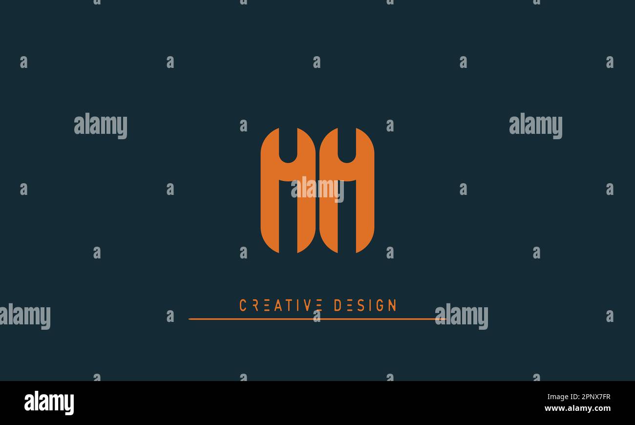 Alphabet letters Modern Creative logo MM Stock Vector