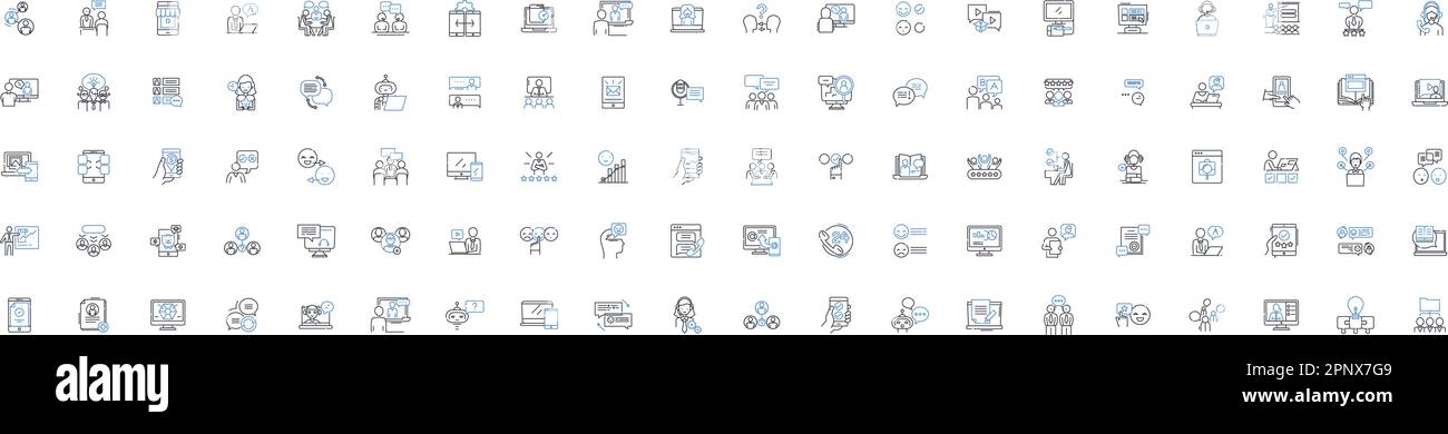 Talking friends line icons collection. Chatty, Conversational ...