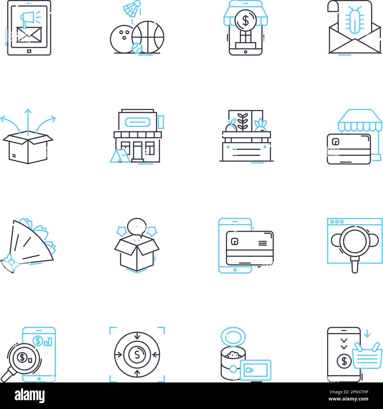 Foreign exchange linear icons set. Forex, Currency, Exchange rate, Trading, Market, Pips, Broker line vector and concept signs. Pair,Margin,Liquidity Stock Vector