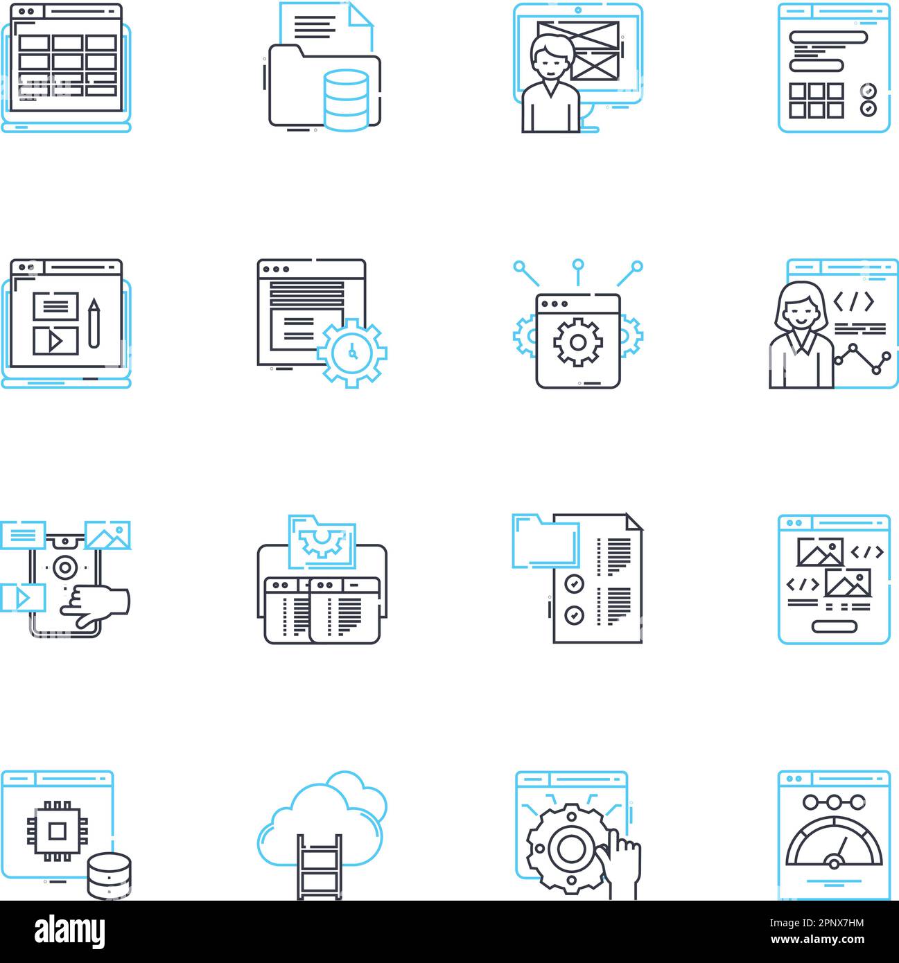 Consumer targeting linear icons set. Demographics, Psychographics ...