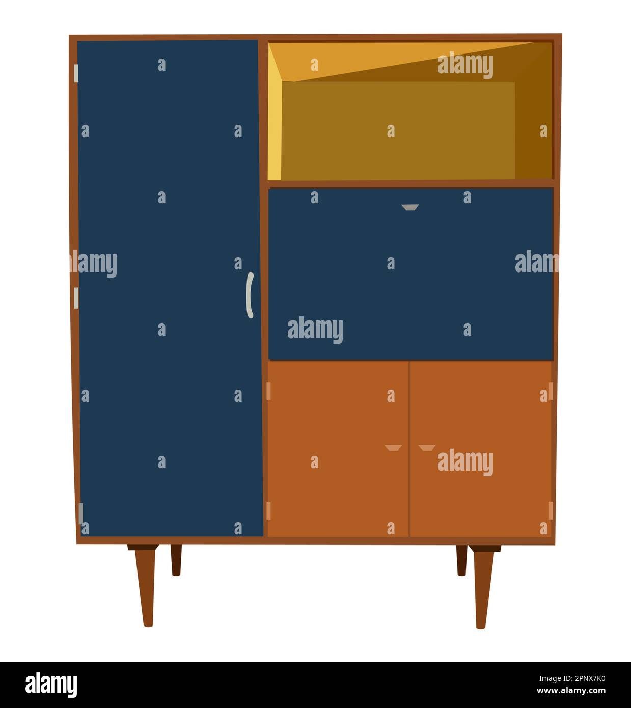 Retro vintage sideboard vector isolated on white Stock Vector Image ...