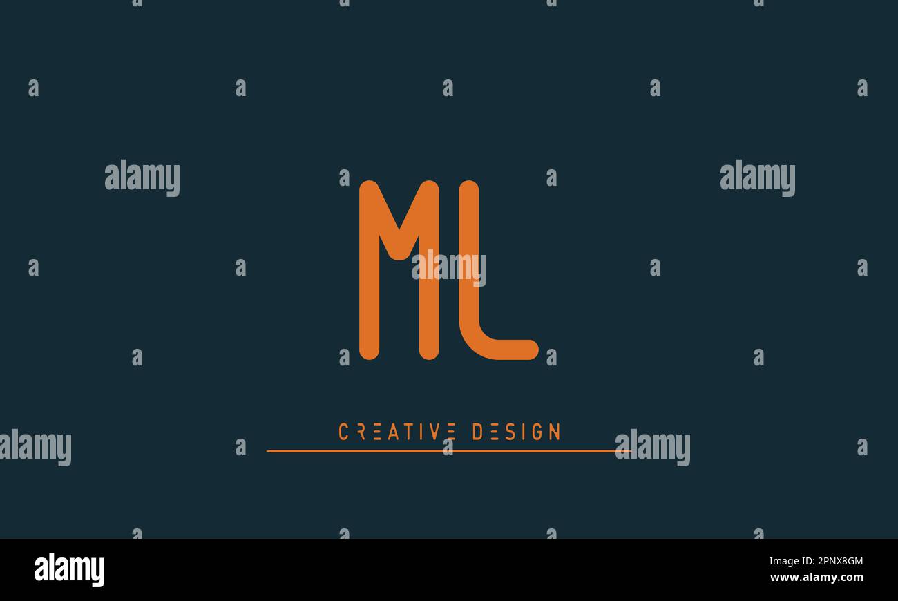 Alphabet letters Modern Creative logo ML , LM Stock Vector