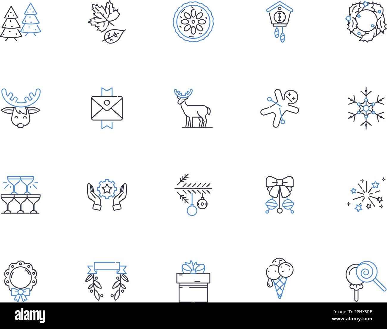 Advent line icons collection. Hope, Anticipation, Advent wreath, Bethlehem, Christmas, Countdown, Candles vector and linear illustration. Christ Stock Vector