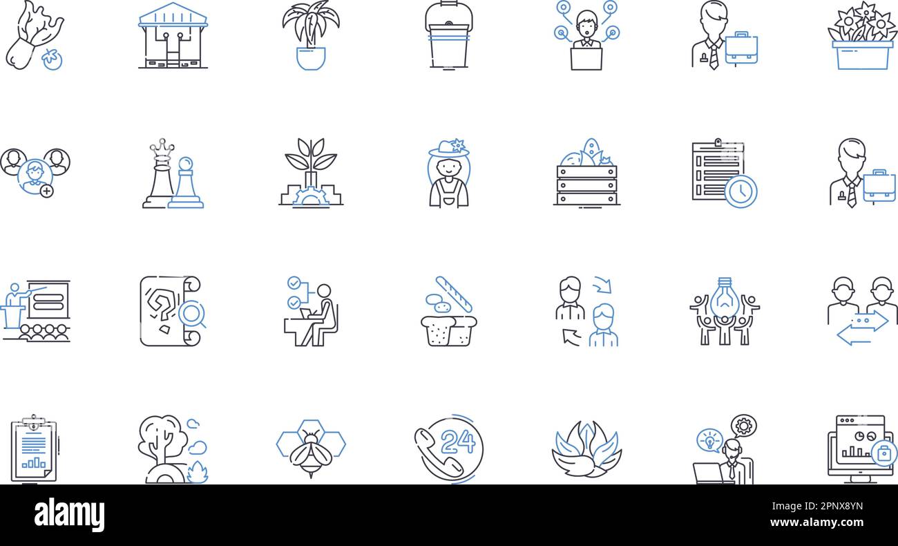 Banking sector line icons collection. Finance, Credit, Investment ...