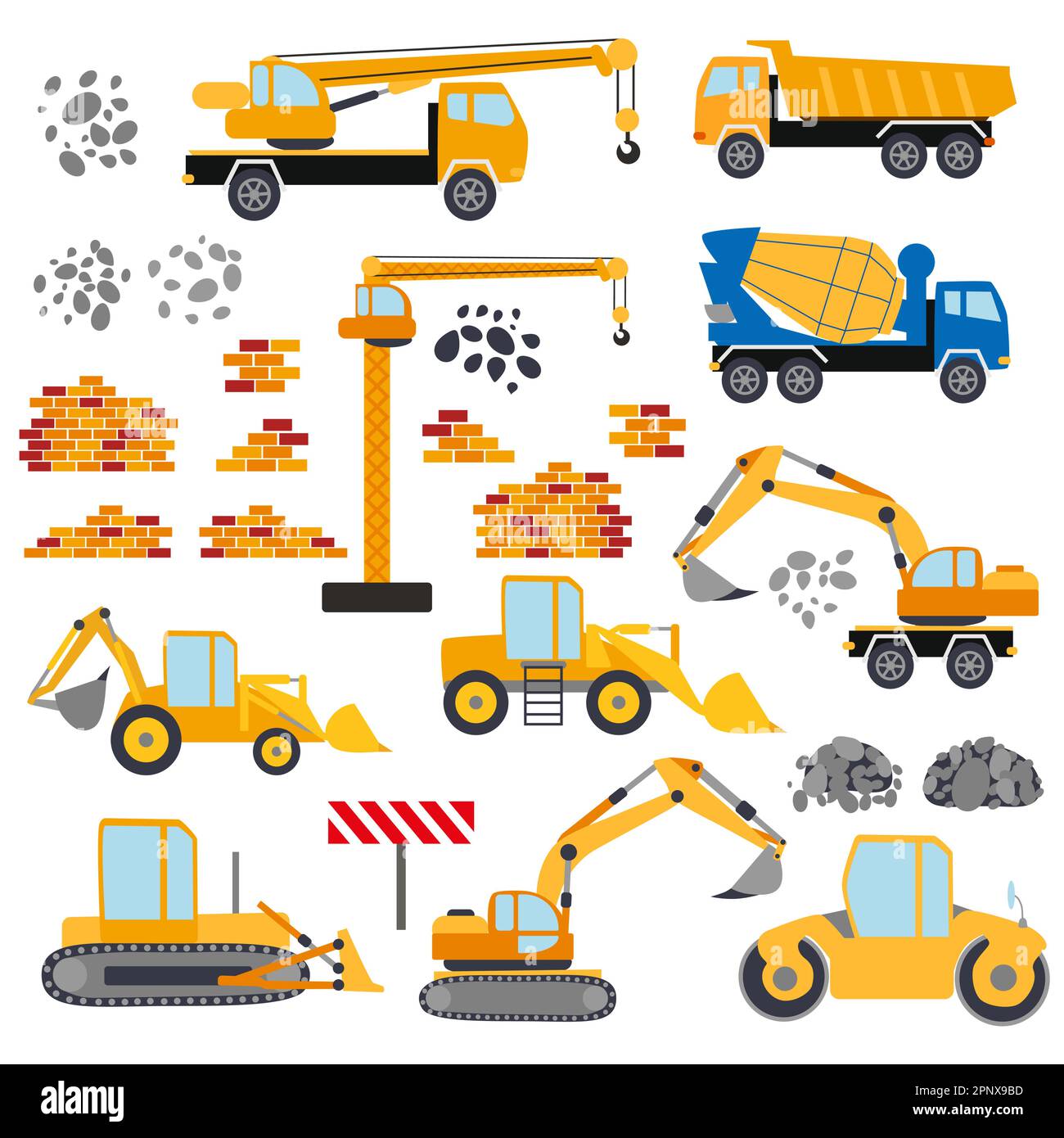 Construction equipment set. Special machines for construction work