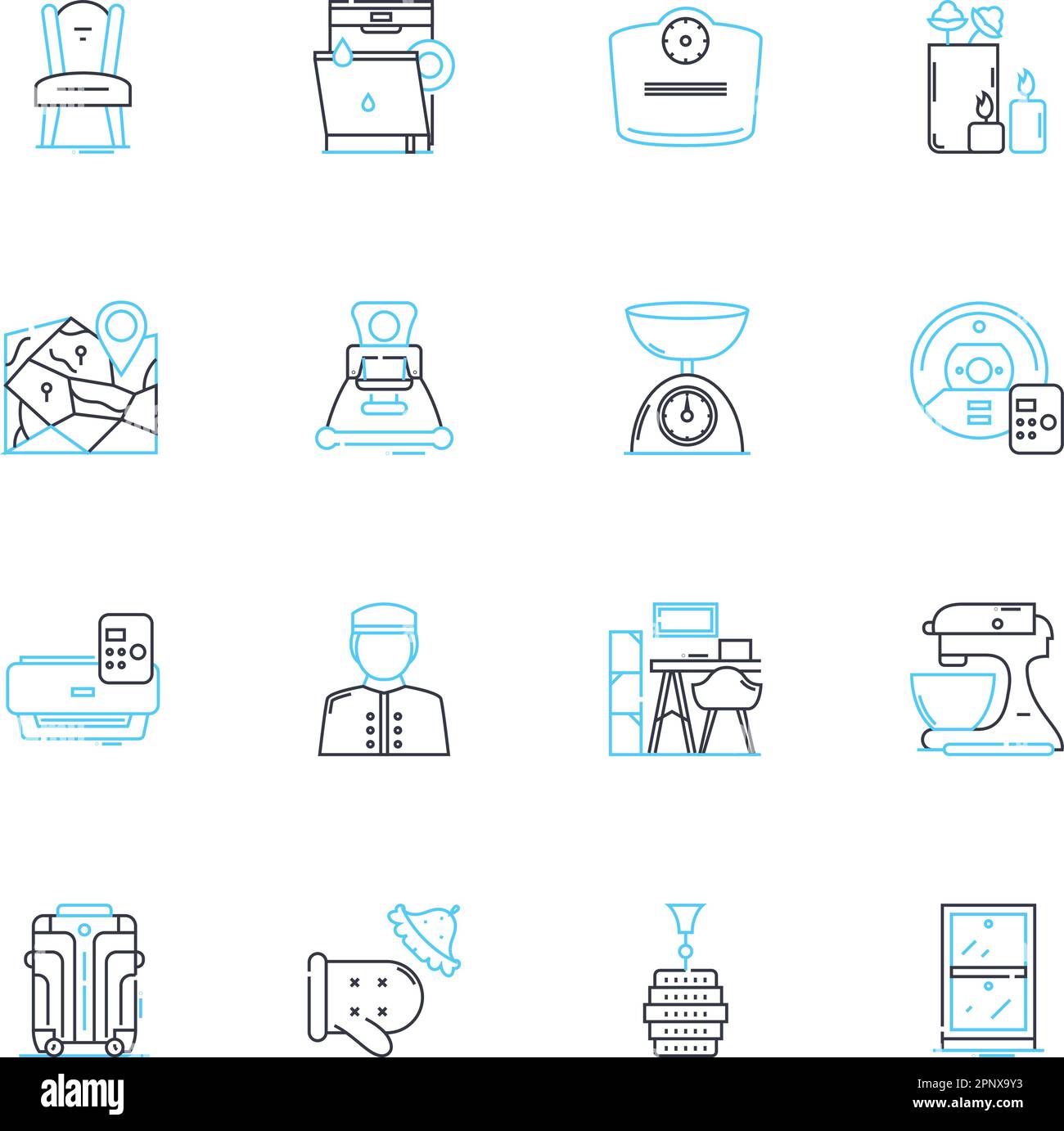 Interior design marketplace linear icons set. Style, Trendy, Minimalist ...
